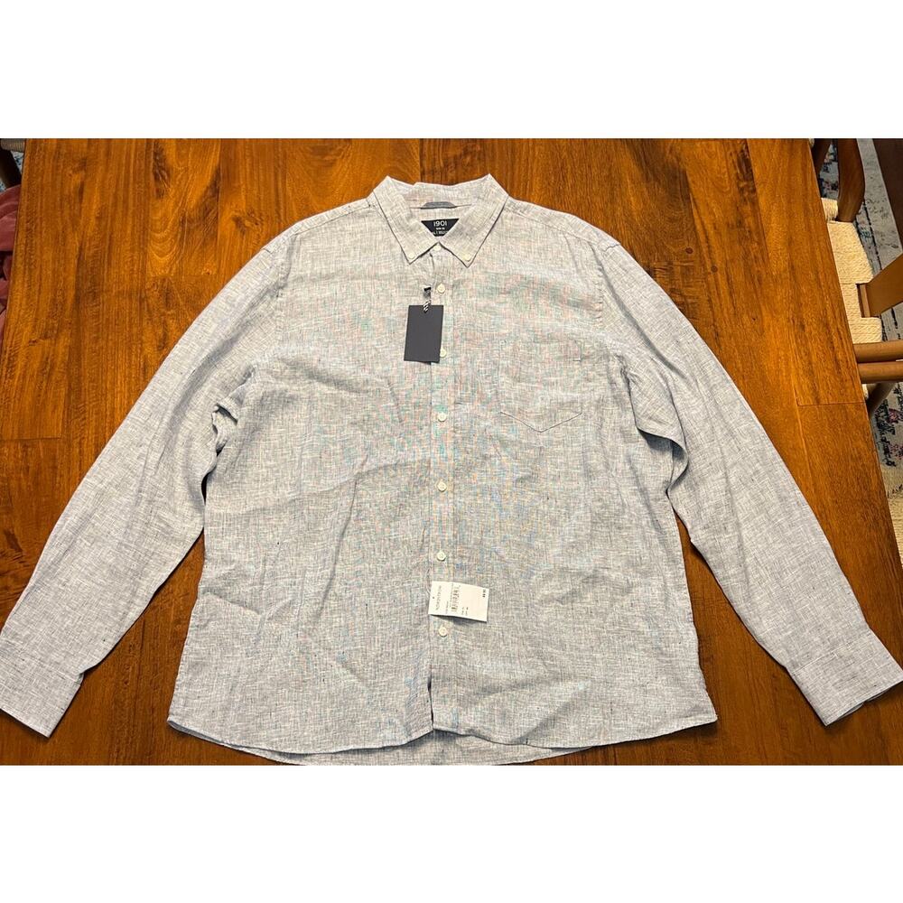 Nordstrom 1901 Men’s slim fit linen button down long sleeve SZ XXL big&tall NWT